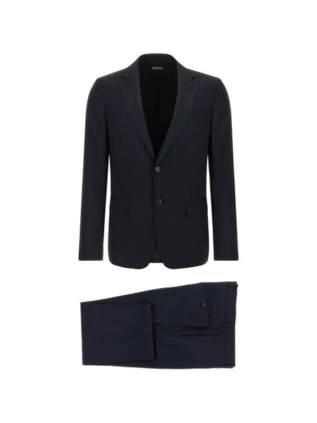  Zegna Pinstriped Button Suit - Blue 