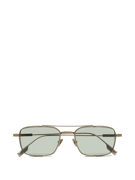  Zegna Rectangle-frame Sunglasses - Gold 