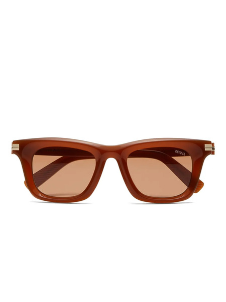  Zegna Rectangular-frame Sunglasses - Brown 