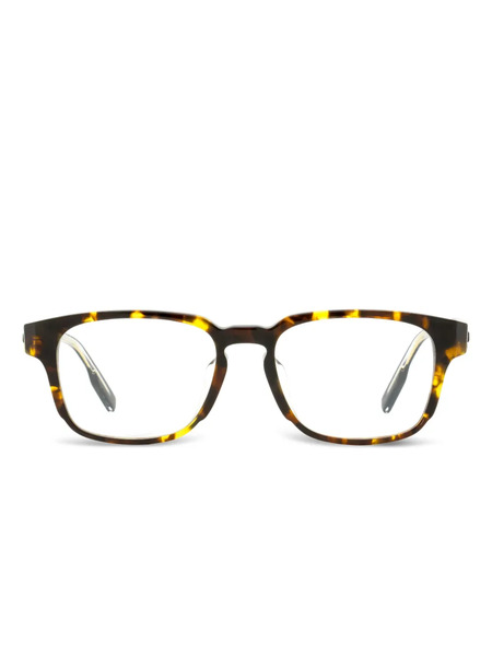  Zegna Rectangular Keyhole-bridge Glasses - Brown 