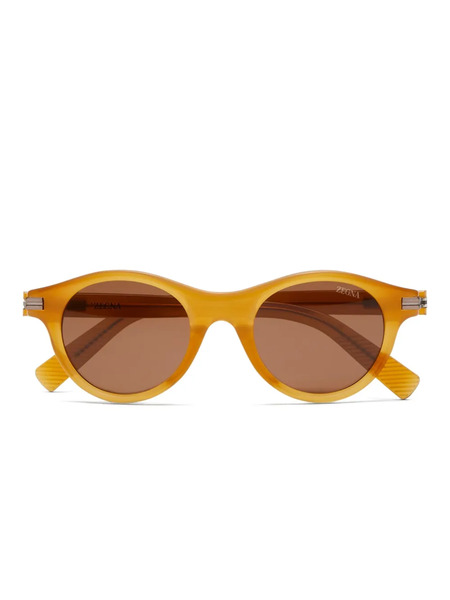  Zegna Round-frame Sunglasses - Brown 