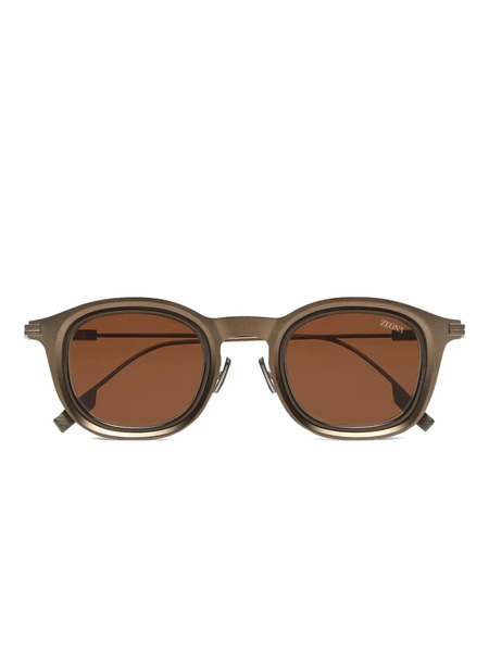  Zegna Round-frame Sunglasses - Brown 