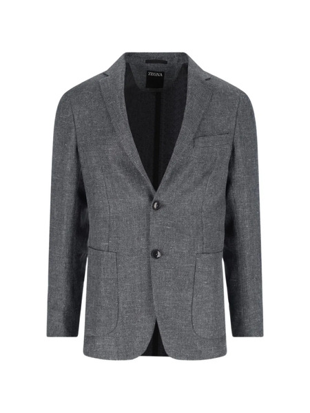  Zegna Single-breasted Blazer - Grey 