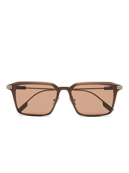  Zegna Square-frame Sunglasses - Brown 