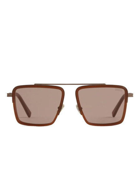  Zegna Square-frame Sunglasses - Brown 