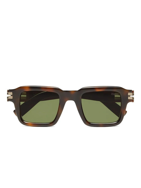  Zegna Square-frame Sunglasses - Brown 