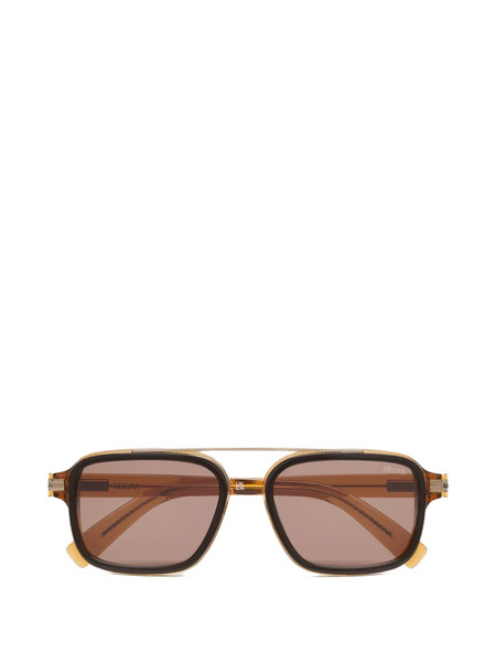  Zegna Square-frame Sunglasses - Brown 