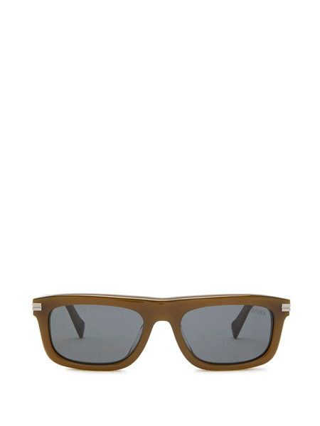  Zegna Square-frame Sunglasses - Brown 
