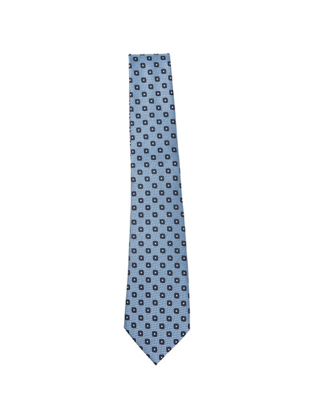  Zegna Square-print Tie - Blue 