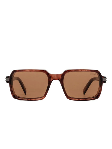  Zegna Striped Rectangle-frame Sunglasses - Red 