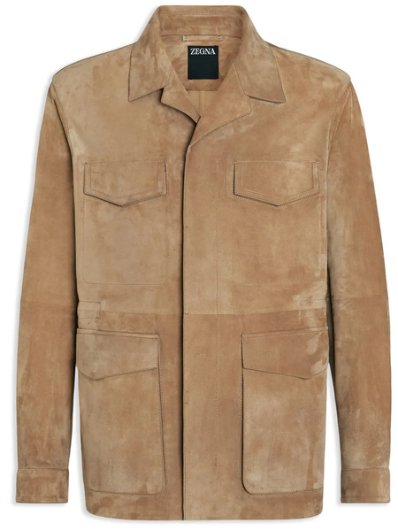  Zegna Suede Field Jacket - Neutrals 