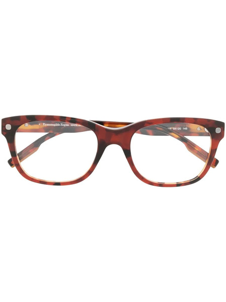  Zegna Tortoiseshell Square-frame Glasses - Brown 