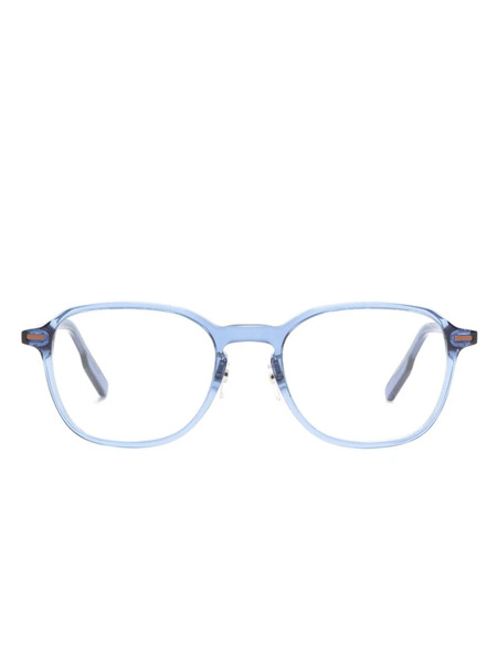  Zegna Transparent Square-frame Glasses - Blue 