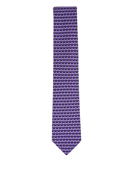  Zegna Tree-pattern Tie - Purple 