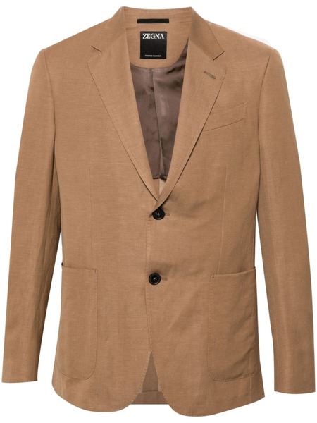  Zegna Trofeo Single-breasted Blazer - Brown 