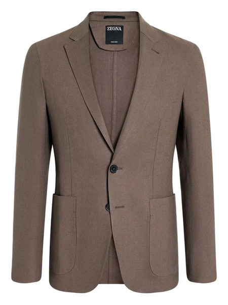  Zegna Two-button Patch-pocket Blazer - Brown 