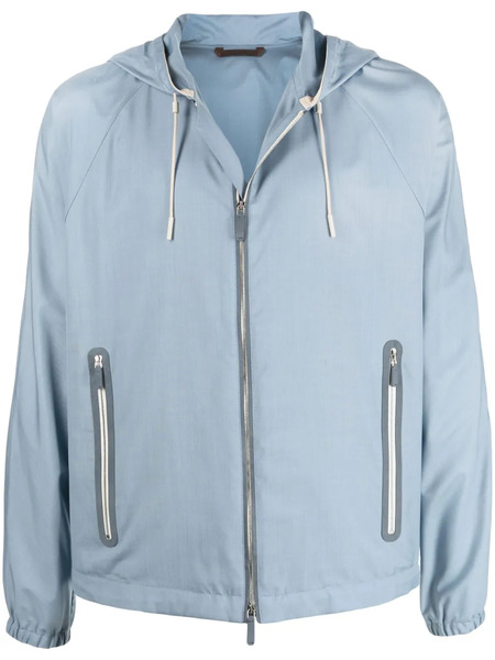  Zegna Zip-front Shell Jacket - Blue 