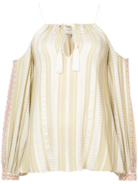  Zeus+dione Cold Shoulder Blouse - Neutrals 