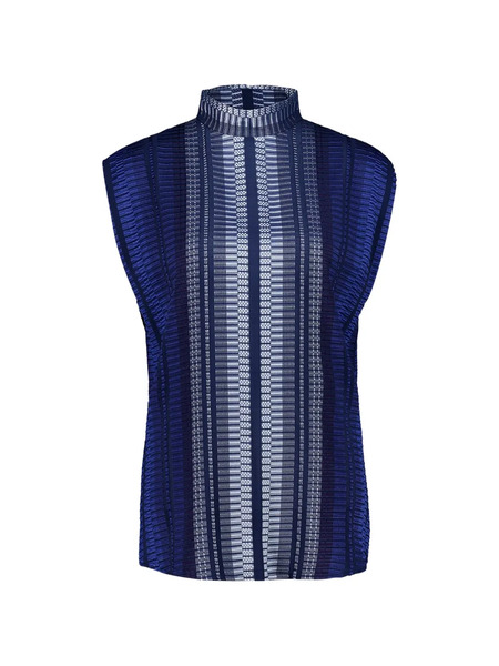  Zeus+dione Open-back Blouse - Blue 