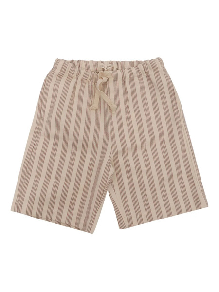  Zhoe & Tobiah Striped Drawstring Shorts - Neutrals 
