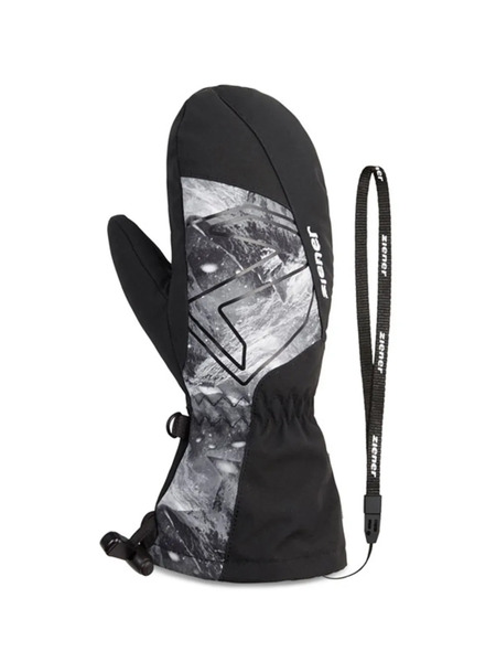  Ziener Print Mittens - Black 