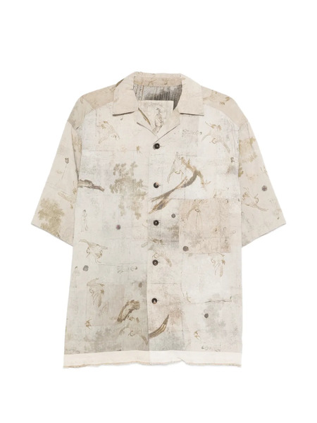  Ziggy Chen Buttoned Print Shirt - Neutrals 