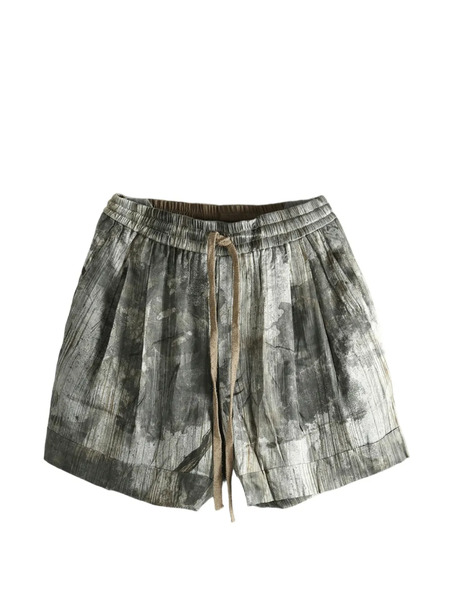  Ziggy Chen Drawstring Print Shorts - Green 