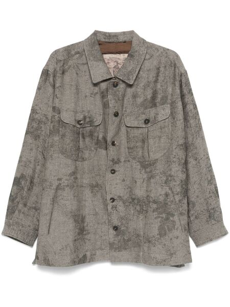  Ziggy Chen Herringbone-pattern Shirt - Grey 
