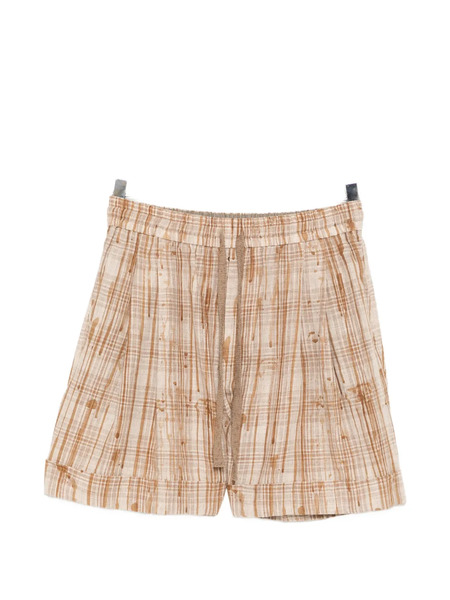  Ziggy Chen Plaid Shorts - Neutrals 