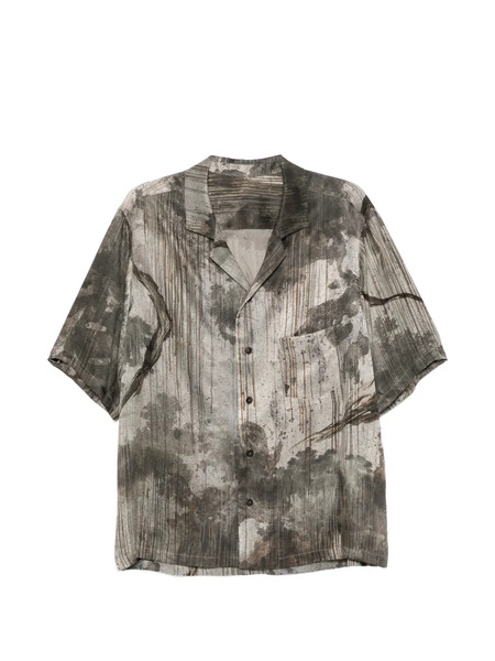  Ziggy Chen Printed Silk Shirt - Grey 