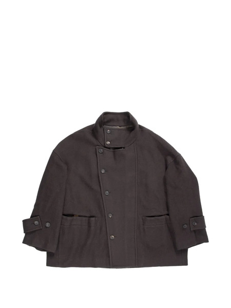  Ziggy Chen Stand Collar Short Coat - Brown 