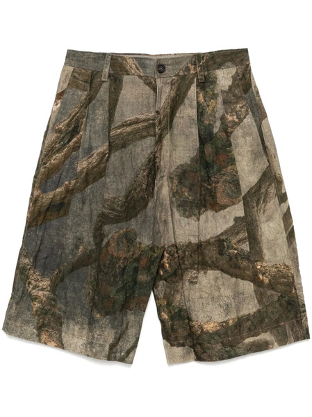  Ziggy Chen Tree Print Short - Green 