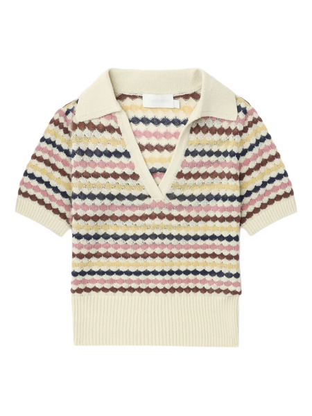  Zimmermann Awaken Scalloped Knit Top - Neutrals 