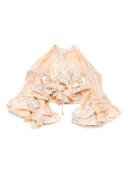  Zimmermann Balance Flounce Blouse - Yellow 