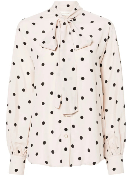  Zimmermann Batwing Polka Dot-print Shirt - Neutrals 
