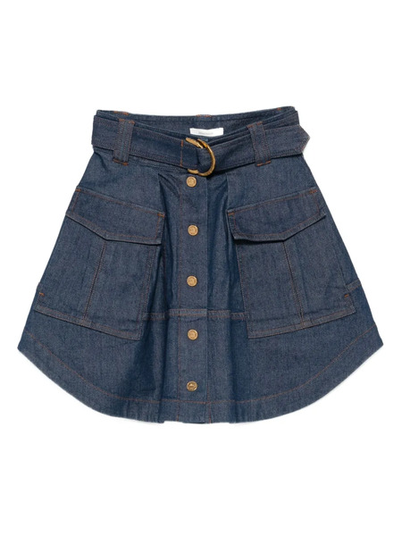  Zimmermann Button-fastening Cargo Skirt - Blue 