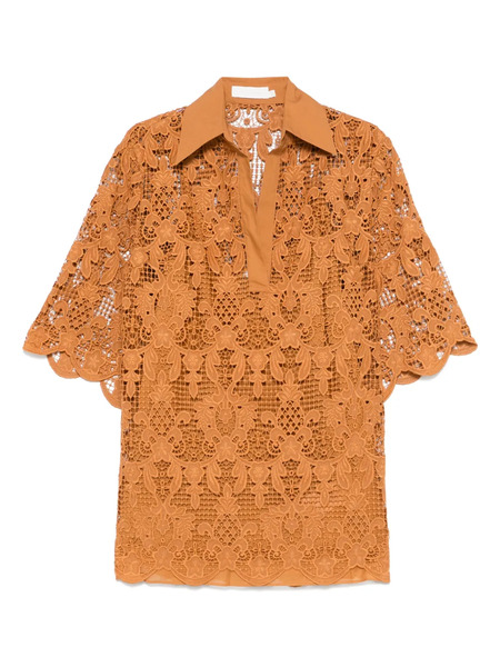  Zimmermann Coco Embroidered Top - Brown 
