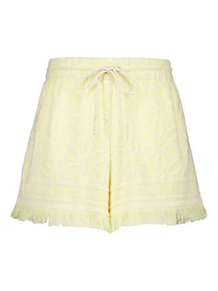 Zimmermann Coco Fringed Jacquard Shorts - Yellow 