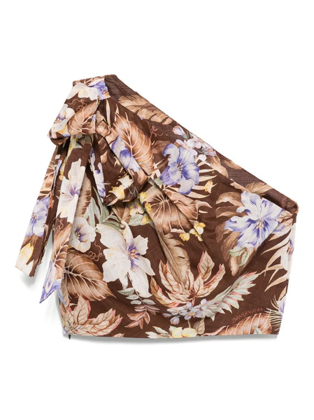  Zimmermann Coco One-shoulder Blouse - Brown 