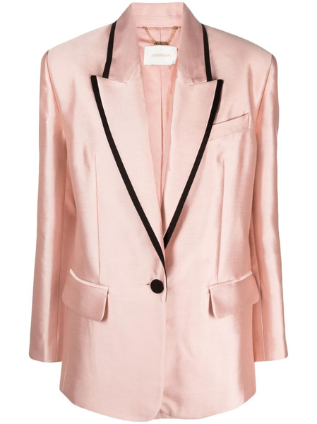  Zimmermann Contrasting-trim Single-breasted Blazer - Pink 