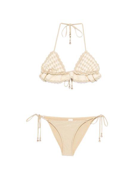  Zimmermann Crochet Ruffled Bikini - Neutrals 