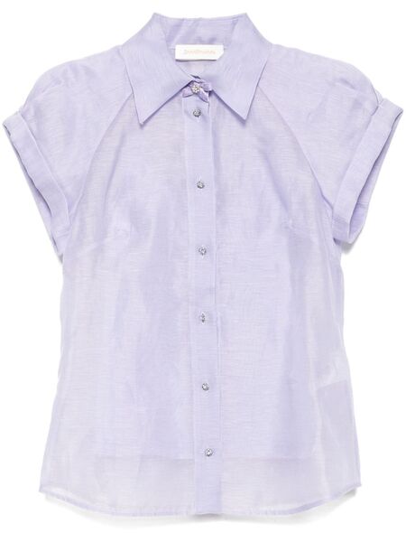  Zimmermann Crush Fitted Blouse - Purple 