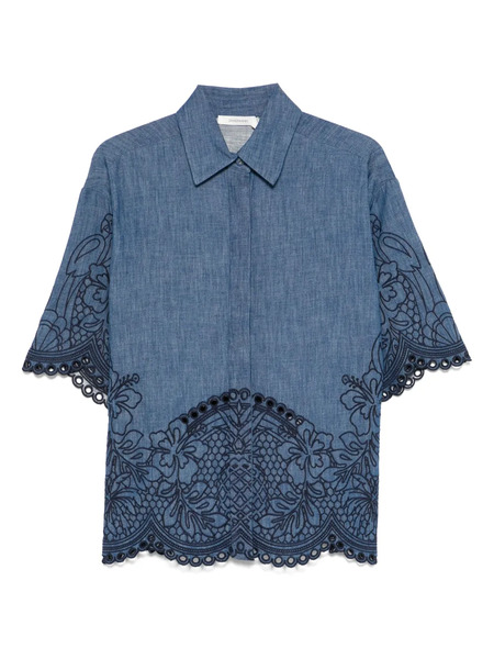  Zimmermann Embroidered Shirt - Blue 