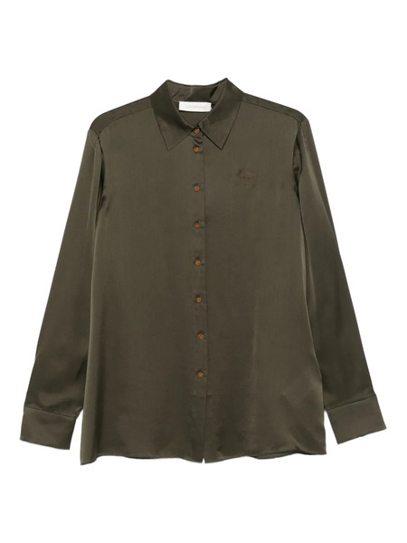  Zimmermann Embroidered Silk Shirt - Green 