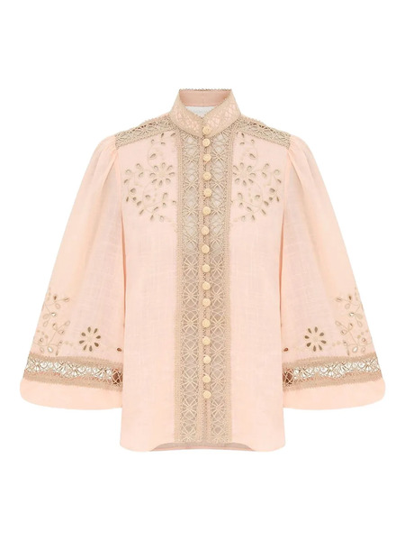  Zimmermann Floral-embroidered Button Shirt - Pink 