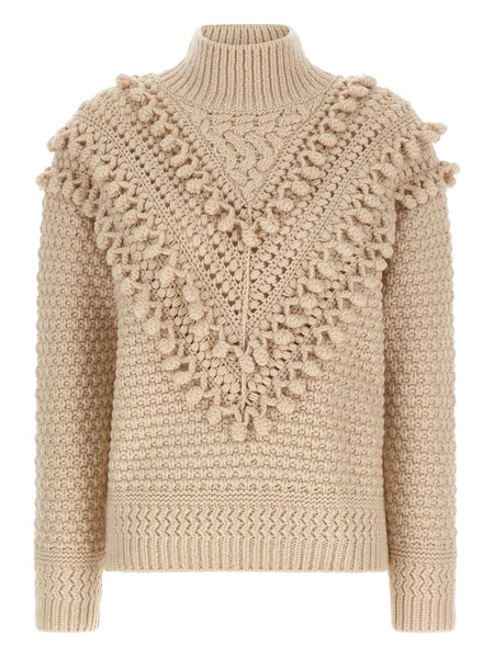  Zimmermann Hypnotic Bauble Pompom-detail Sweater - Neutrals 