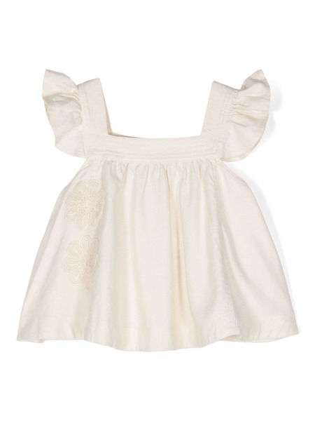  Zimmermann Kids Halliday Denim Blouse - Neutrals 