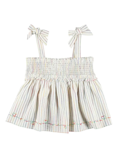  Zimmermann Kids Smocked Ruffled Top - Neutrals 