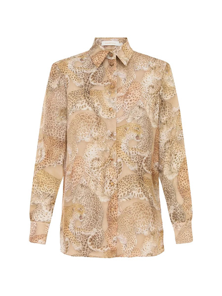  Zimmermann Leopard Button Shirt - Neutrals 