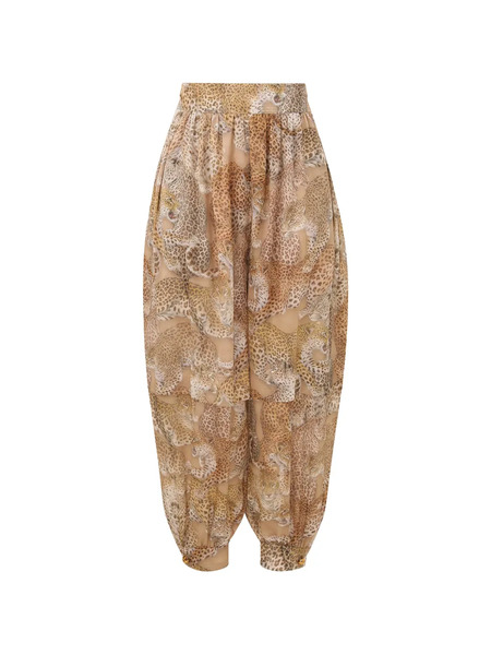  Zimmermann Leopard Silk Trousers - Neutrals 